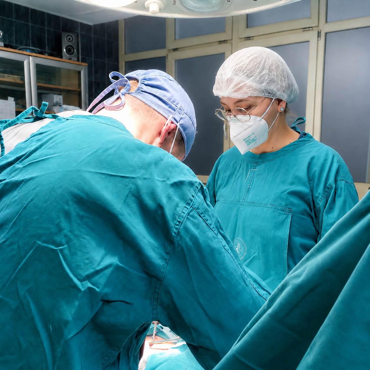 Colleagues together in a clinical setting