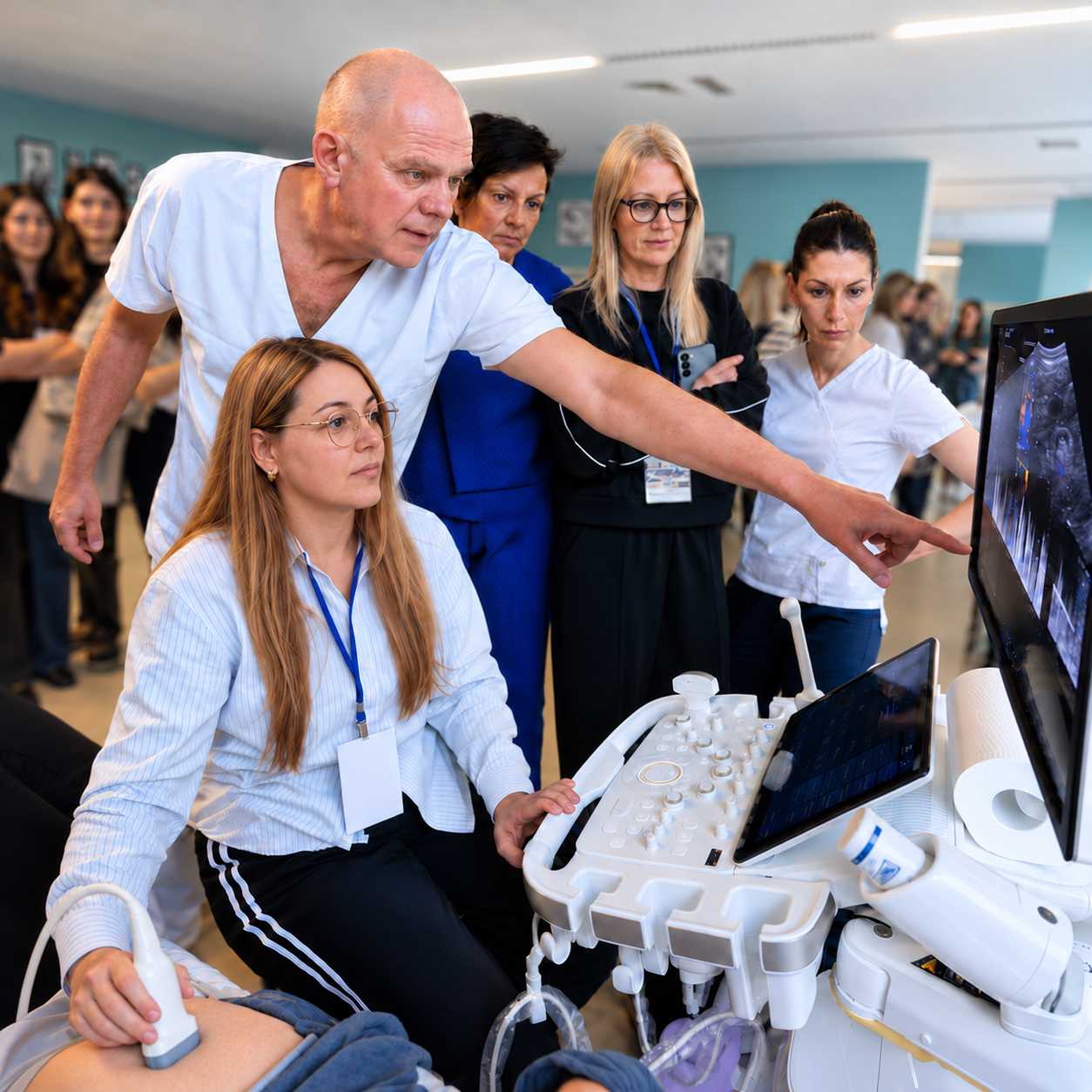 An ultrasound learning and training moment